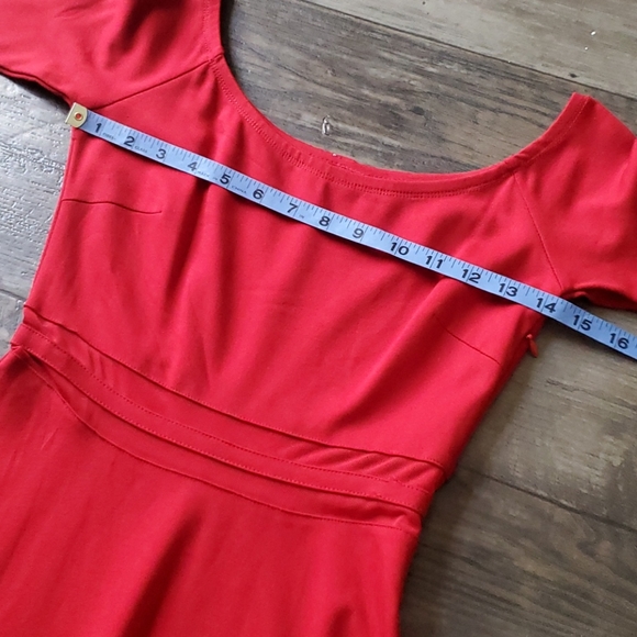 Lulu's Yes to the Mesh Skater Dress Red - Picture 8 of 10